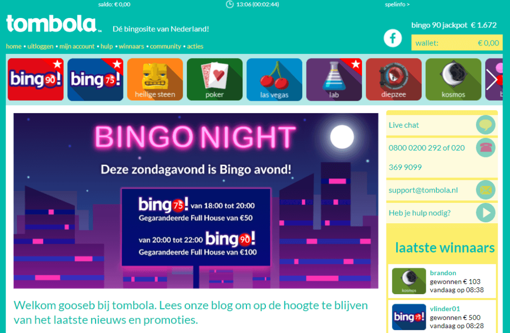 gratis bingo spelen